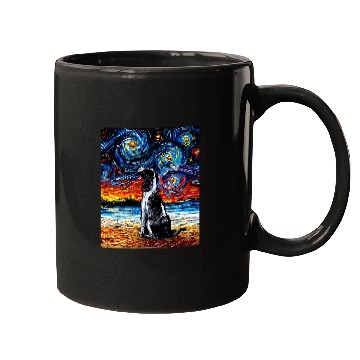 Discover English Springer Spaniel Beach Starry Night Dog Art by Aja Mugs