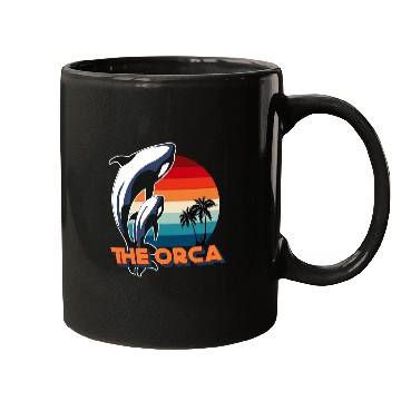 Discover Whales Orca Family vintages Retro Art Killer Whale Family 1 Mugs
