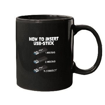 Discover Funny Programer Joke Computer Nerd How To Insert USB Stick Mugs