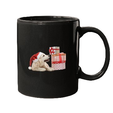 Discover Labrador Lab Dog Santa Hat Christmas Yellow Lab Mugs