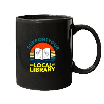 Discover Reading Book Retro Support Your Local Library Book Lovers Librarian Squad 1 Reader Mugs