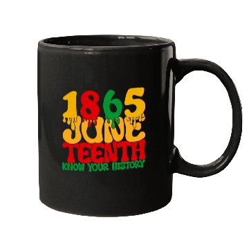 Discover 1865 Juneteenth Know Your History Afro Independence Day 2 Mugs