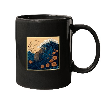 Discover Surrealism Japanese Painting Groundhog Mugs