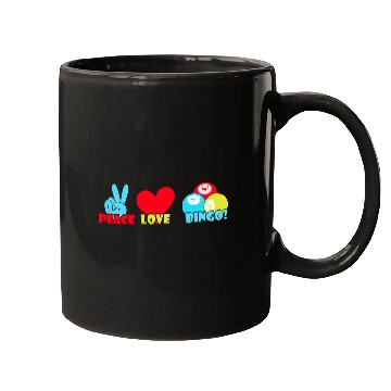 Discover Peace Love Bingo Funny Bingo Player Bingo Lover Mugs