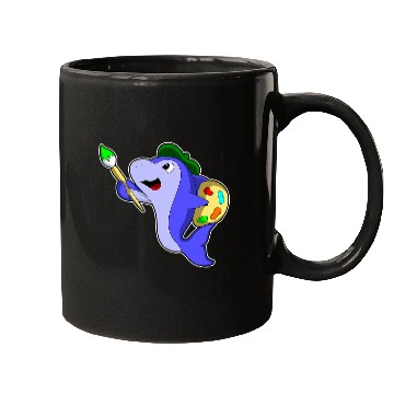 Discover Dolphin Painter Paint brush Mugs
