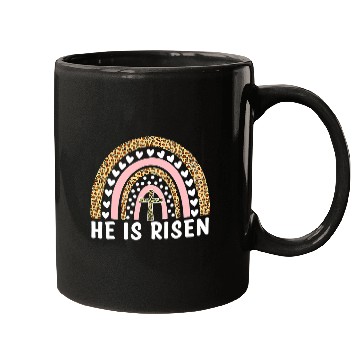Discover Christian He Is Risen Leopard Rainbow Christian Jesus Happy Easter Day Christ Mugs