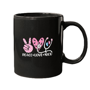 Discover Peace Love Nicu Cute Pediatric Nursing Student Women Mugs