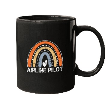 Discover Funny Job Title Worker vintages Rainbow Airline Pilot Mugs