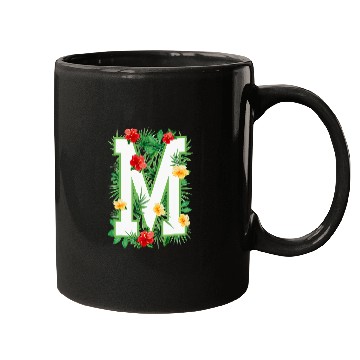 Discover Capital Letter M Alphabet Monogram Initial Flower Gardener Mugs