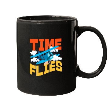 Discover Time Flies Airplane For Kids Mugs