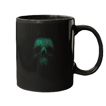 Discover Skeletons Skulls Digital Rain Binary Coding Computer Programmer Skull Mugs