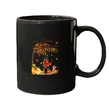 Discover Dog Rottweiler Maple Tree Thanksgiving Day Cute Dog Fall Mugs