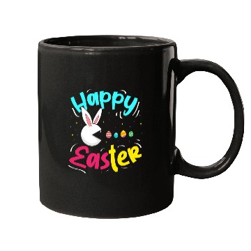 Discover Rabbits Happy Easter Cute Rabbit Eating Easter Eggs Easter Sunday Mugs