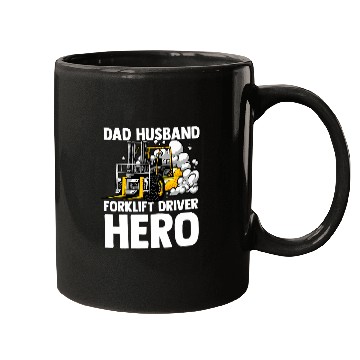 Discover Dad Husband Forklift Driver Hero Forklift Operator Vintage Mugs