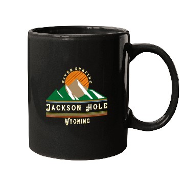 Discover Surf Life Jackson Hole Wyoming vintages Retro Mountain River Surfing Mugs