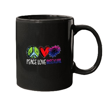 Discover LGBT Pride Peace Love Bisexual Pride Cool Sunflower LGBTQ Proud Bi Mugs