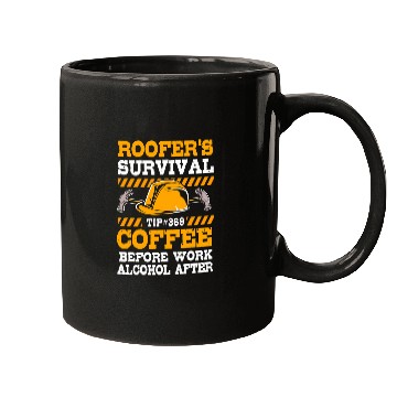 Discover Before Work Coffee After Work Alcohol Funny Roofer For Men Mugs