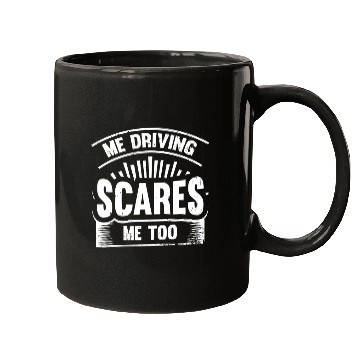 Discover Me Driving Scares Me Too Trucker Design for a Truck Driver 2 Mugs