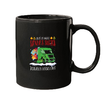 Discover Christmas Truck Driver Funny Christmas Santa Sleighs 3 Mugs