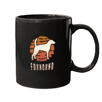 Discover Foxhound vintages Retro Classic Dog Sunset Mugs