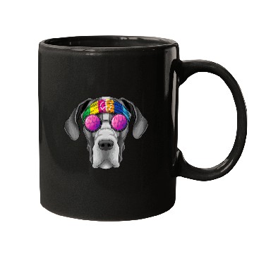 Discover Hippie Great Dane Love Peace Sign 70s Hippie Dog Mugs
