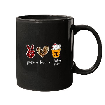 Discover Leopard Peace Love Chicken pot pie Pi day MAth women Mugs