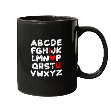 Discover ABC Chalk Alphabet I Love You English Teacher Valentines Day 7 Mugs