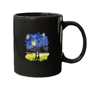 Discover Starry Night Impressionist Dog Art Bernese Mountain Mugs