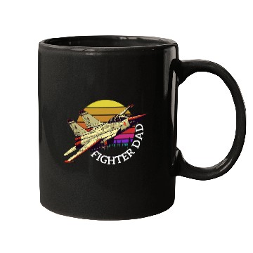 Discover Fighter Dad US Jet Fighter Jet Plane Pilot American Flag Mugs