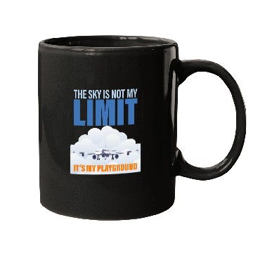 Discover Sky No Limit Playground Pilot Aviation Airplane Aircraft Mugs