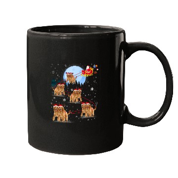 Discover Dog Cocker Spaniel Lover Reindeer Sleigh Santa Snow Christmas Mugs
