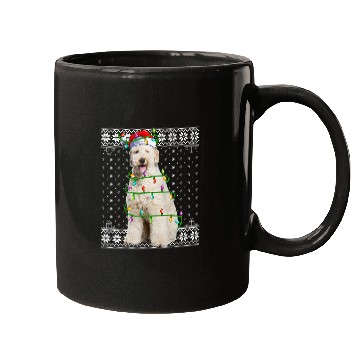 Discover Dog xmass Ugly Sweater Lighting Labradoodle Dog Christmas Mugs