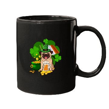 Discover Pug Lover Drinking Beer St Patricks Day Ireland Flag Drinking Pugs Dog Mugs