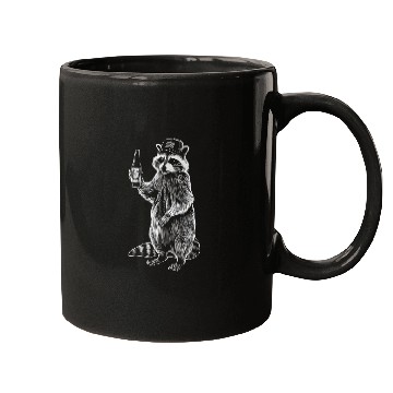 Discover Drinkin Raccoon in a Trucker Hat 2 Mugs