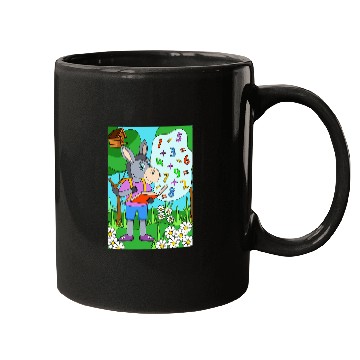 Discover Donkey reading a math book Mugs