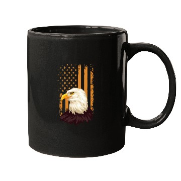 Discover Eagle Flag Orange Bald Eagle American Patriotic Mugs