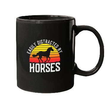 Discover Easily Distracted by Horses Funny Horse Lover Horse Mugs