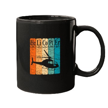 Discover Helicopter Periodic Table Elements Aviation Helicopter Pilot 3 Mugs