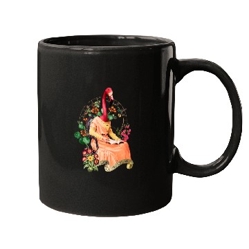 Discover FANCY ART READING DRESSED FLAMINGO Mugs