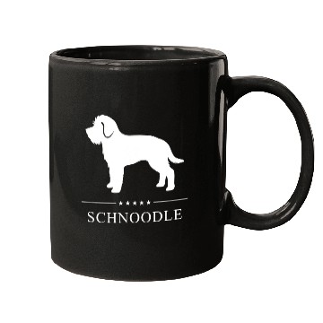 Discover Schnoodle Dog White Silhouette Mugs