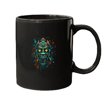 Discover Aztec God Magic Pagan Gothic Inca Maya Halloween 3 Mugs