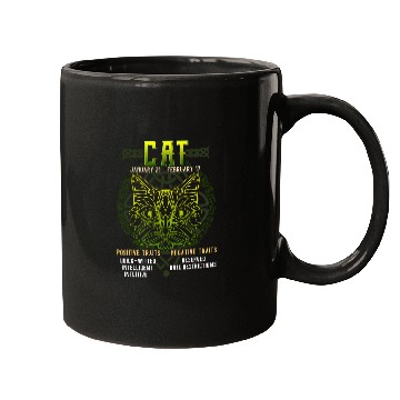Discover Celtic Zodiac Sign Cat Druid Celtic Tree Astrology Mugs
