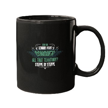 Discover Funny Genghis Khan History Pun Steppe by Steppe Mugs