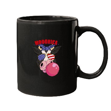 Discover Cow Lover American Flag Cow Chewing Gum USA Flag Stars Stripes Mugs