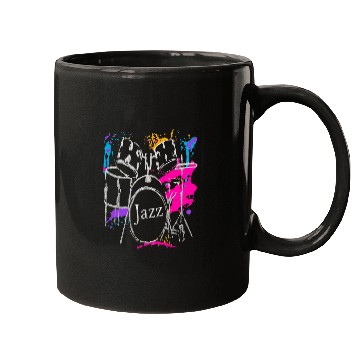 Discover Funny Drummer Jazz Music Art Design Mugs