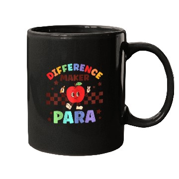 Discover Difference Maker Para Paraprofessional Apple Teacher Retro Mugs