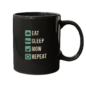 Discover Eat Sleep Mow Repeat Funny Lawn Mowing Mugs