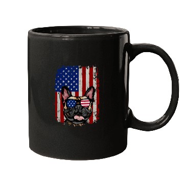 Discover American Flag French Bulldog 2 Mugs