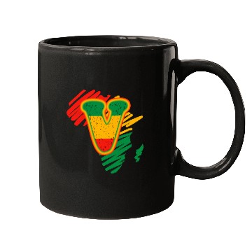 Discover Black History Month Initial Letter V Monogram Name African Mugs
