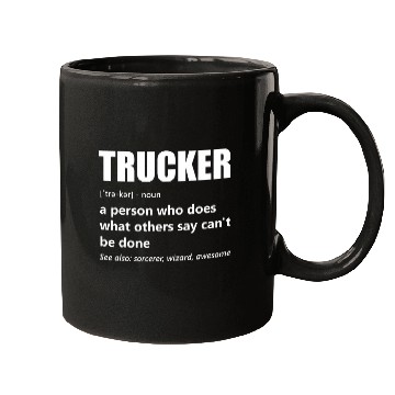 Discover Big Rig SemiTrailer Truck Driver Funny Trucker Meaning Mugs